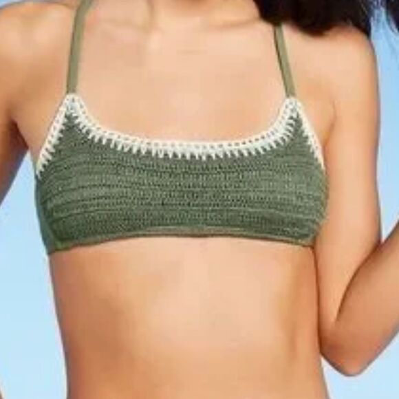 Xhilaration Junior’s Green Crochet Swim Bikini Top, Size XS, NWT - Picture 9 of 9